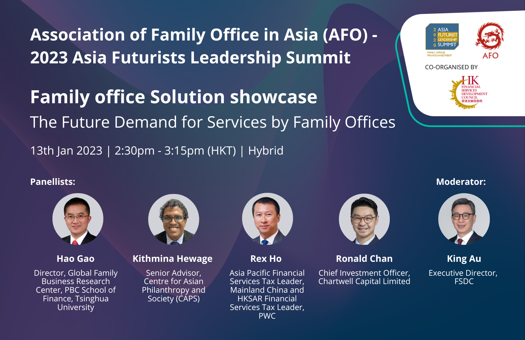 2023 Asia Futurists Leadership Summit - Family office Solution showcase by  Association of Family Office in Asia (AFO)